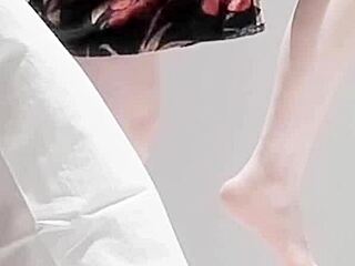 Sexy Japanese College Girl Teases with Softcore Legs and Tiny Tits