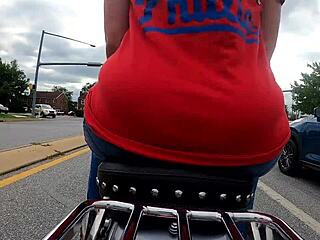 Hey biker, watch this big ass housewife flash on motorcycle GoPro pt 1?
