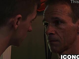 older hunk daddy drills twink's tight hole then ass to mouth blowjob