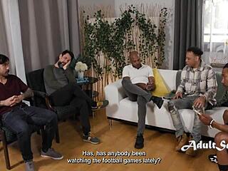 summer vixen overwhelmed with ecstasy during rough anal gangbang as trainer