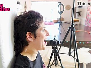 Beautiful submissive nikki knightly gags on monster cock throat fuck against wall