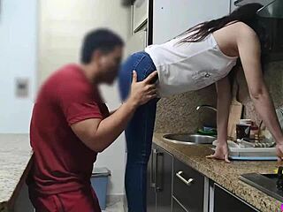 Stayed home alone and took advantage of my delicious friend bent over! 🍑😈