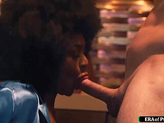 this pregnant ebony's super horny hairy pussy needs licking fucking deepthroat tits belly