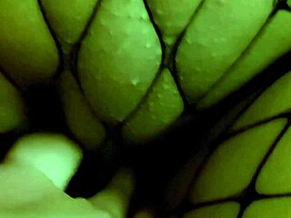beruka fingers shaved pussy to wet squirt in fishnets