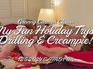 yo, granny carmen claus and i had this wild holiday creampie fuck on homemade pov missionary with her fat bbw body