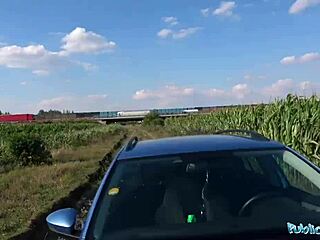 public agent busty milf crazy sloppy blowjob then public cowgirl ride! 😈🔥