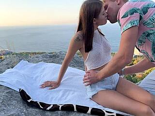 i fulfilled her wish fucking a teen babe outdoors at sunset during photoshoot