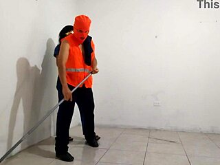 la sucia nurse flirts big ass shakes then saliva blowjobs the janitor's monster cock in hospital