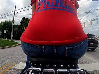 Hey biker, watch this big ass housewife flash on motorcycle GoPro pt 1?
