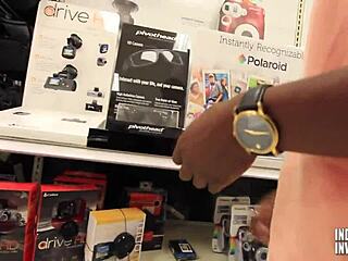 surprise blowjob from big ass slut in stockroom