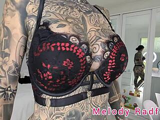 Melody Radford Black Purple Lingerie Micro Bikini Haul