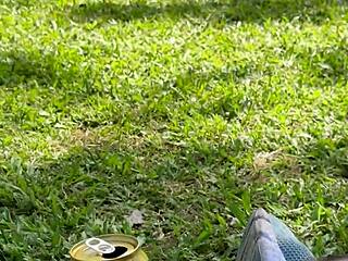 At Carnaval she CLIMBS tree for STRANGER pussy FUCK and cum SWALLOW