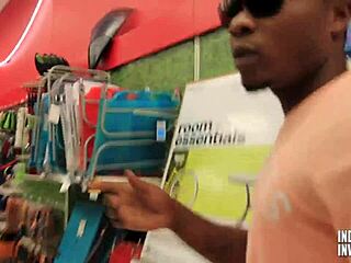 surprise blowjob from big ass slut in stockroom