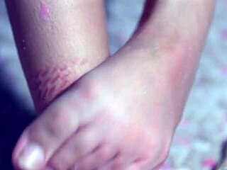 hey, check this captive brunette bound for foot worship, toes licked and wax dripped on her big tits.