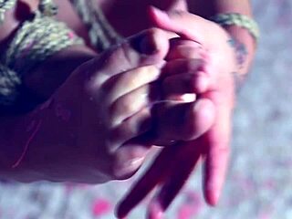 hey, check this captive brunette bound for foot worship, toes licked and wax dripped on her big tits.