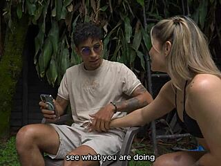 Step cousin loses virginity by pool in outdoor cowgirl and doggystyle quickie