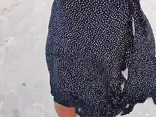 Latina Exposes Natural Tits and Ass on Mexican Beach