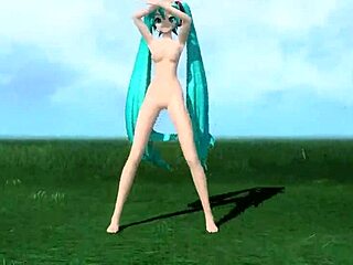 hatsune miku nude mod shows off big tits goddess style
