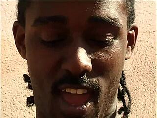 ebony whores double blowjob ball licking cumswap facial outdoors