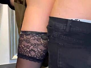 Huge Cock Secretly Fucks Horny Secretary in Stockings