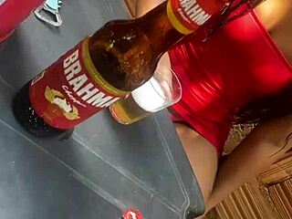 latina in lingerie flashes boldly at bar luring married black man into public tease