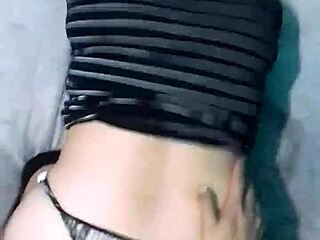 Panties Pulled Aside as Boyfriend Pounds Latina from Behind on Big Bed