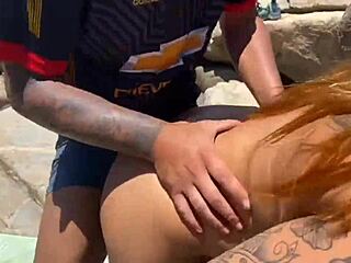 beach tease turns into bbc blowjob and facial cumshot