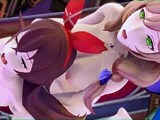 สาวอนิเมะ 3D ฝันๆ แชร์ค่ำคืนเลสเบี้ยนน้ำแตก