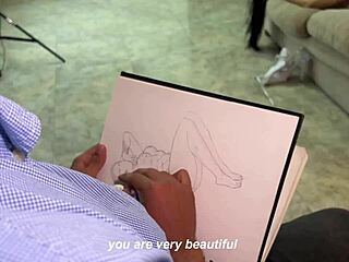 artist jerks off to silvana lee's huge naked tits!