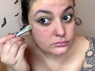 behind the scenes fetish topless chubby latina shows armpits and belly