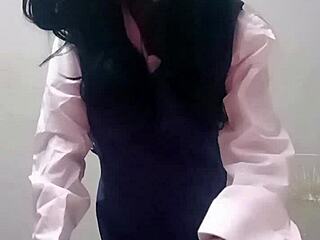 black 18yo schoolgirl teen sucks and rides stepdaddy's thick cock with her tight wet petite pussy