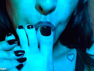 Redhead in Lingerie Offers Cute Feet for Toe Licking and Gagging