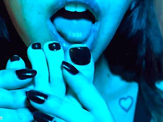 Redhead in Lingerie Offers Cute Feet for Toe Licking and Gagging