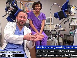 Jackie Banes gets caught sucking cock then fucked hard doggystyle backstage