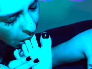 Redhead in Lingerie Offers Cute Feet for Toe Licking and Gagging