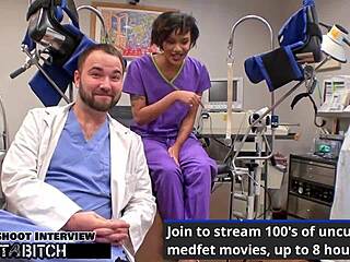 Jackie Banes gets caught sucking cock then fucked hard doggystyle backstage