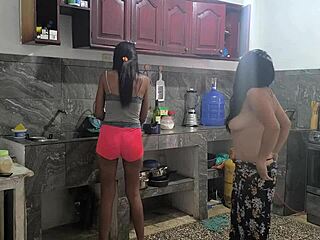 Horny Housewives Grope Big Tits And Asses While Fixing Lunch