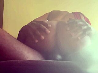 curvy ebony babe bounces juicy pussy on huge black cock in amateur chair ride