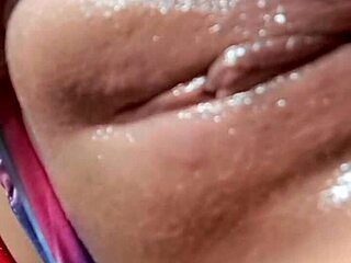 Naughty Latina Shows Off Huge Ass While Dildoing Wet Pussy on Bed!