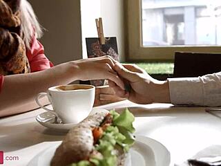 Herda wisky drops her book to ride a stranger's cock with her tight shaved pussy begging for cumshot facial