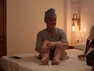 Step-siblings fake porn shoot turns into real shower sex