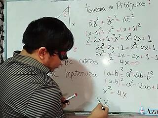 i-i'm teachin' this nerdy student in bedroom bout pythagoras but with brown eyes locked n sexy math