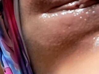 Naughty Latina Shows Off Huge Ass While Dildoing Wet Pussy on Bed!