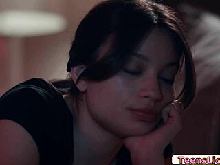 i taste my twin girlfriend's huge tits in hot lesbian teen makeout session