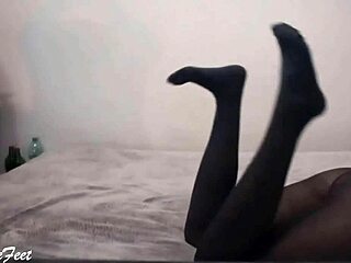 her leggings hug those sexy nylon legs perfectly miley grey