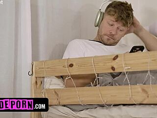 Shaved Pussy Slut Rides Cowgirl Licks Muff In Hotel Sneakers Thong