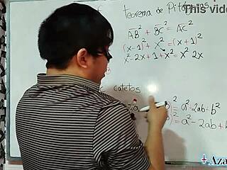 i-i'm teachin' this nerdy student in bedroom bout pythagoras but with brown eyes locked n sexy math