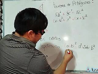 i-i'm teachin' this nerdy student in bedroom bout pythagoras but with brown eyes locked n sexy math