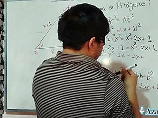 i-i'm teachin' this nerdy student in bedroom bout pythagoras but with brown eyes locked n sexy math