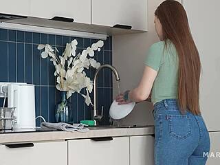 you won't believe how her juicy ass and tits look bent over in tight jeans for doggystyle